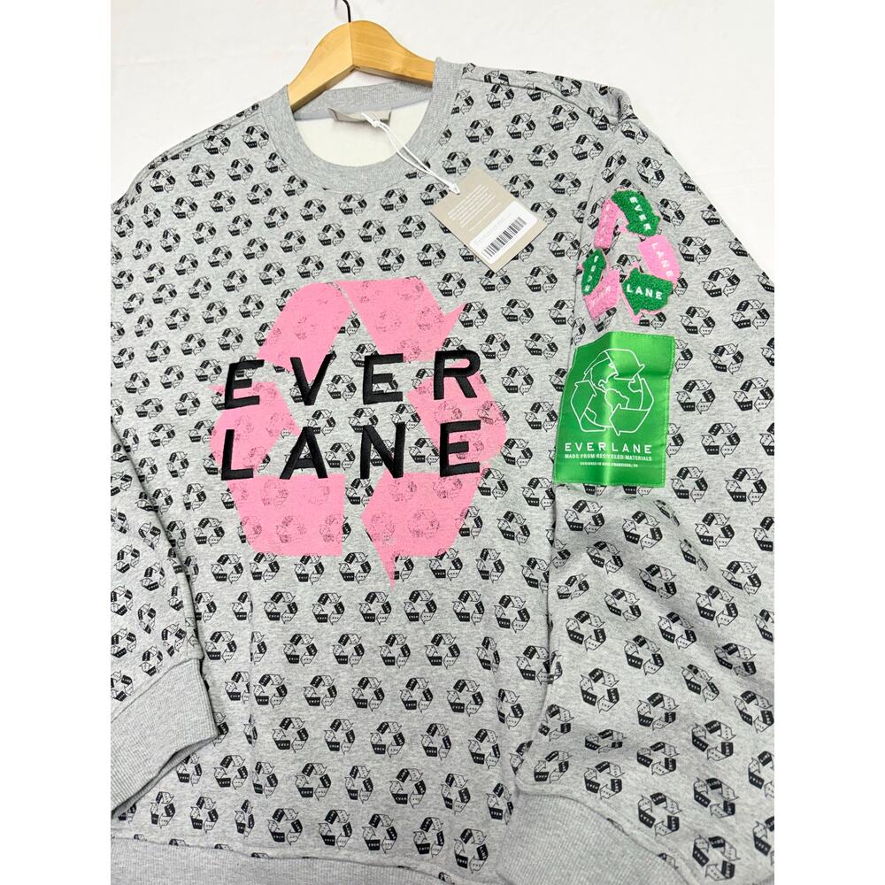 Everlane Women’s all over print crew neck Crew neck sweatshirt oversized NWT - Picture 6 of 8